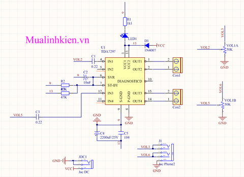 Hướng dẫn làm Module Audio TDA7297 15W15W