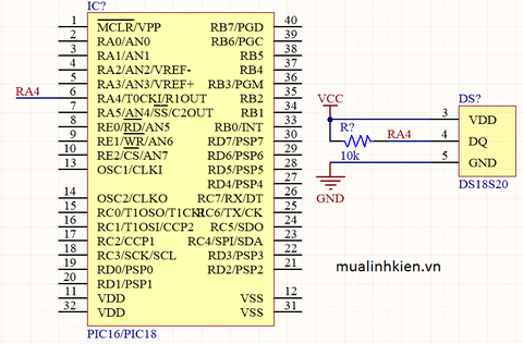 [ Lập Trình Pic] Bài 7: Hiển thị nhiệt độ trên LCD 16x2 dùng cảm biến DS18B20