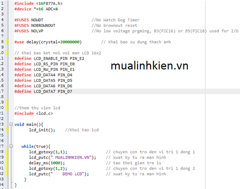[ Lập Trình Pic] Bài 3: Giao tiếp LCD 1602