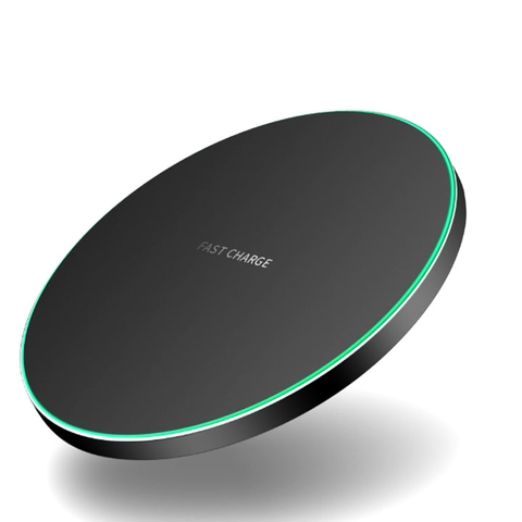 Đế Sạc Nhanh Không Dây FL Led Viền Hình Tròn Sạc Nhanh QI 10W Đường Kính 10CM