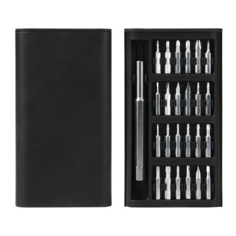 Bộ Tua Vít N24 Màu Đen Hộp Đựng Ngăn Kéo Bằng Nhựa Kích Thước 1.5x7x12Cm Nặng 110G