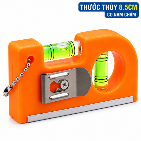 Thước Thủy Mini 8.5cm Có Nam Châm – Thước Cân Bằng Đa Hướng Chính Xác, Gắn Kim Loại