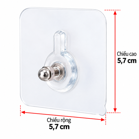 Miếng Dán Móc Treo Tường 6x6cm – Không Khoan Không Đục Tường, Treo Đồ Trang Trí