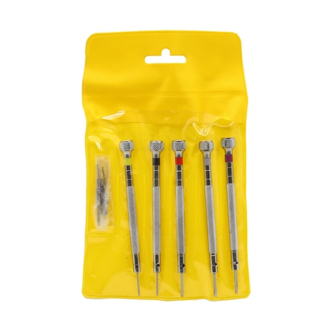 Bộ 5 Tua Vít Sửa Chữa Đồng Hồ Đeo Tay Chất Liệu Thép Cacbon Trọng Lượng 60G