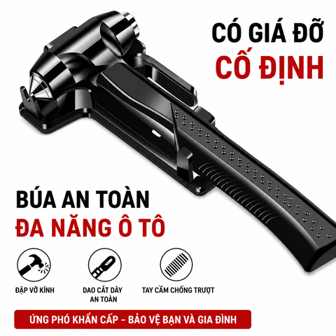 Búa Thoát Hiểm Cứu Hộ Phá Kính ZHO6773 Cắt Dây Phá Kính Ô TÔ 8x23CM 240G