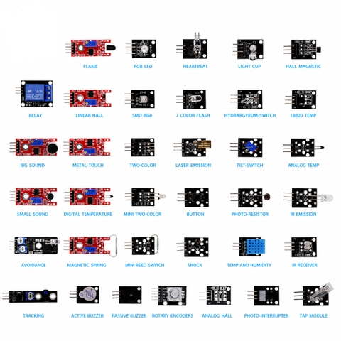 Bộ 37 Cảm Biến Arduino – Kit Sensor Module 37 in 1 Cho Học Tập, DIY, Điện Tử