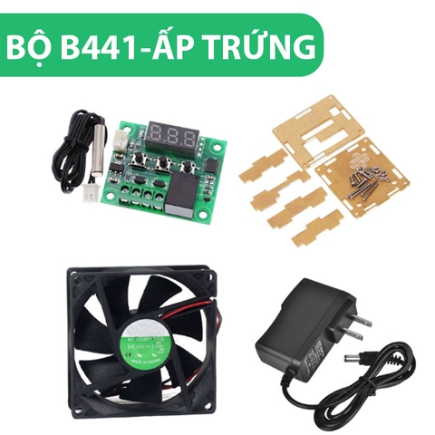 Bộ B441 Máy Ấp Trứng 4 Món Quạt Tản Nhiệt 4x4x1 Điện Áp 12VDC