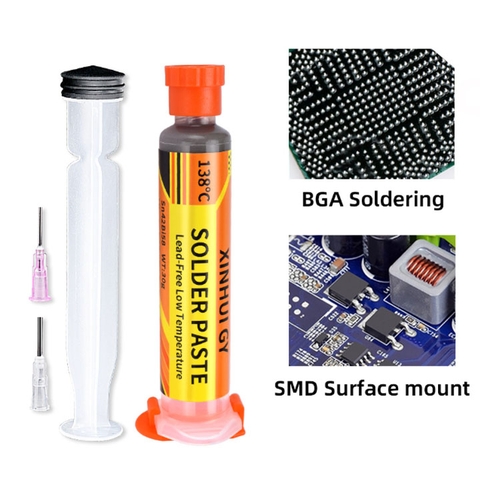 Kem Bột Hàn Dán TB Không Chì Thiếc Sn42Bi58 Nhiệt Độ Nóng Chảy 138 Độ