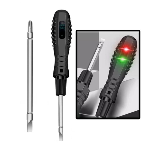 Bút Thử Điện Thông Minh MĐ Màu Đen 4 Cạnh Và 2 Cạnh 2 Trong 1 Đo Từ 6V Đến 250VCC Trọng Lượng 42G