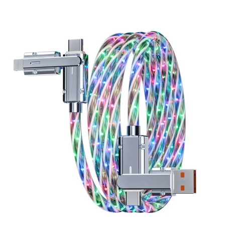 Cáp Sạc Điện Thoại Phát Sáng 2 Trong 1 YTS SạcNhanh 120W Dài 100CM