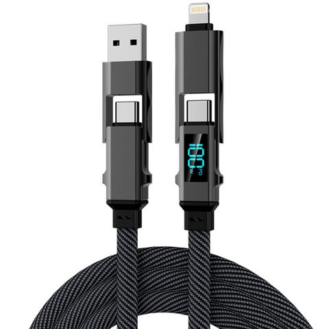 Cáp Sạc Điện Thoại Chuyển Đổi KTSV Hiển Thị Số Sạc Nhanh 100W 150CM 70G