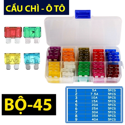 Bộ Cầu Chì Ô TÔ HCTO Đựng Trong Hộp Nhựa