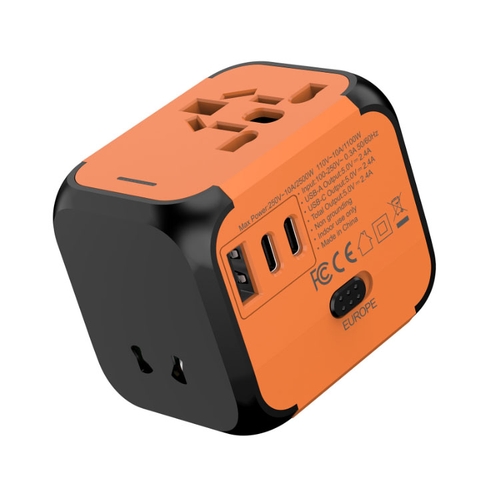 Củ Sạc Điện Du Lịch FQT 6A 110V 220V Chân Cắm EU/US/UK/Úc 56x57x63MM 108G