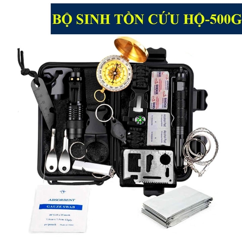 Bộ Dụng Cụ Sinh Tồn KMB Cắm Trại SOS Khẩn Cấp 500G