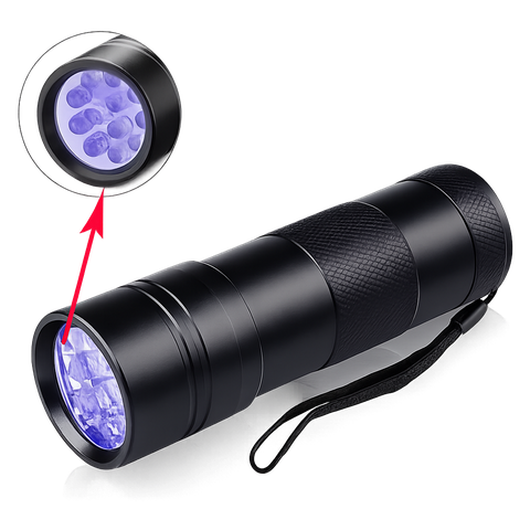 Đèn Pin Tia UV 9 LED - Đèn Cực Tím Soi Tiền, Phát Hiện Huỳnh Quang, Kiểm Tra Rò Rỉ - Cầm Tay