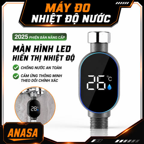 Máy Đo Nhiệt Độ Nước LED Hiển Thị Kỹ Thuật Số, Đồng Hồ Đo Nhiệt Độ Vòi Sen Thông Minh