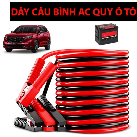 Dây Câu Bình Ắc Quy Ô Tô GB Đầu Kẹp Bọc Cao Su Cách Điện Đen Đỏ Lõi Đồng Nguyên Chất
