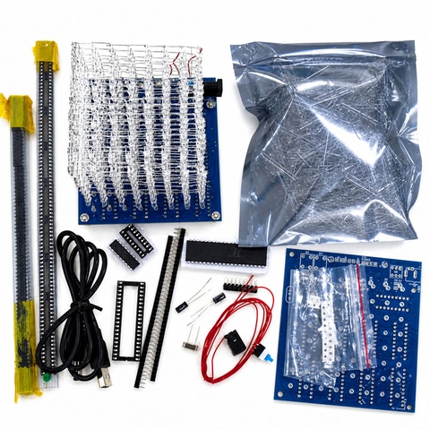 Kit LED Cube 3D 8x8x8 – Bộ Lắp Ráp Đèn LED Lập Trình Arduino, Hiệu Ứng Đẹp