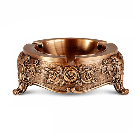 Gạt Tàn Thuốc Lá Kim Loại Cổ Điển Cao Cấp – Gạt Tàn Vintage Trang Trí Bàn Làm Việc, Chống Bay Tro