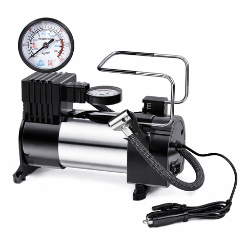 Máy Bơm Lốp Mini 12V Kim Loại – Bơm Nhanh, Nhỏ Gọn, Dễ Mang Theo