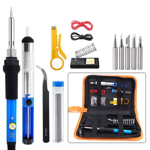 Bộ Mỏ Hàn Điện Tử 60W Đa Năng Kèm Phụ Kiện – Bộ Hàn Mạch PCB DIY Sửa Chữa Điện Tử Có Túi Đựng