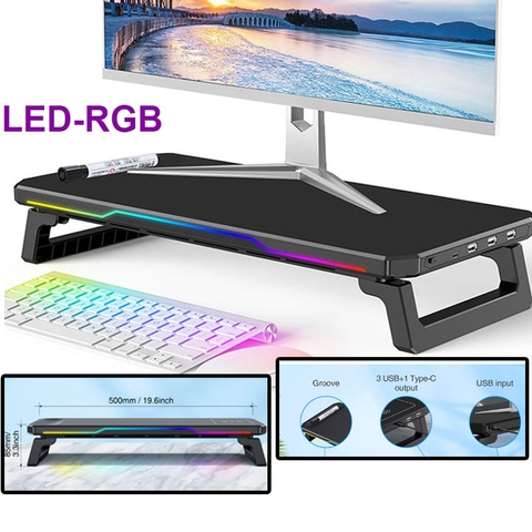 Giá Kệ Màn Hình Máy Tính BT109 Led RGB Nặng 1300G Kích Thước 85x235x500MM