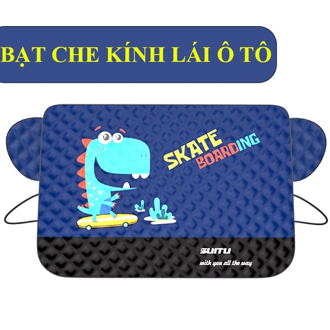 Bạt Che Kính Chắn Gió Hình Khủng Long Trước Xe Ô Tô Kính Lái Xe Chống Nóng Nắng Chắn Nước Và Sương Kích Thước 95x145Cm