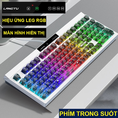 Bàn Phím Máy Tính L102 Hiệu Ứng Led RGB Phím Êm Không Có Tiếng Dây USB 150CM Dài 40x156x410MM Nặng 1098G