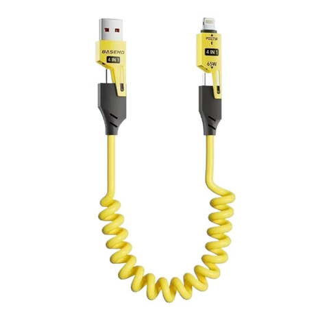 Cáp Sạc Điện Thoại BOA 4 Trong 1 Lò Xo Sạc Nhanh 65W Sạc Được Tất Cả Điện Thoại Di Động