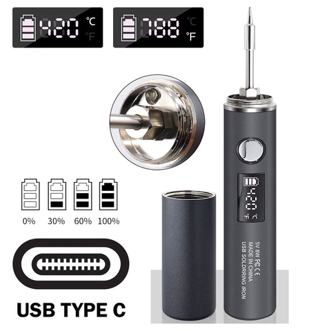 Máy Hàn Thiếc USB Hiển Thị Số LK001 Pin 1400mAh 10W 3x11x14CM 115G