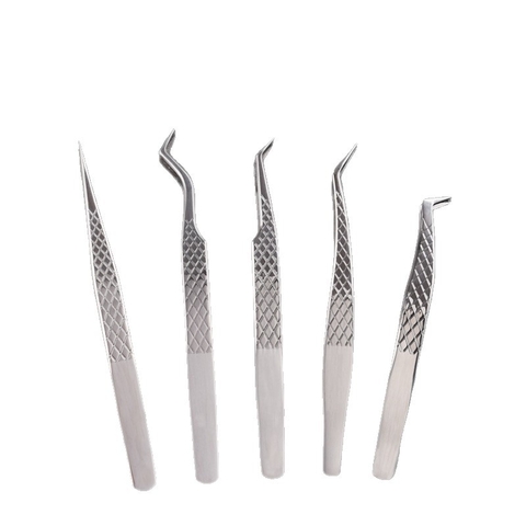 Nhíp Kẹp Gắp Linh Kiện TKC Trắng Bạc Họa Tiết Kim Cương Dài 13CM 15G