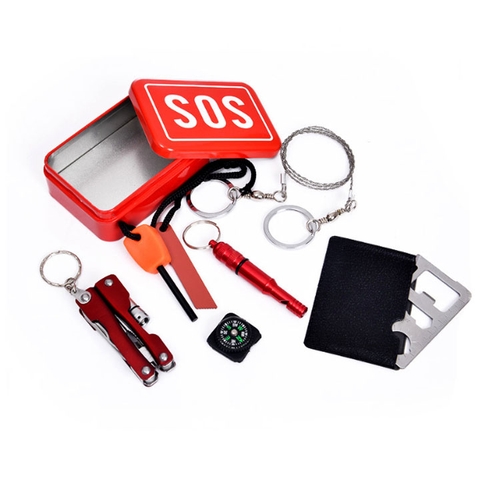 Bộ Dụng Cụ Sinh Tồn STB Cắm Trại SOS 3x7x10CM 200G