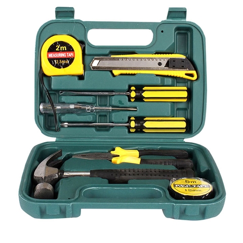 Bộ Đồ Nghề Sửa Chữa 9 Món S6 Tua Vít Kìm Búa Đựng Trong Hộp Nhựa Nặng 800g