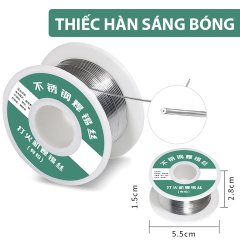 Thiếc Hàn Xanh Lá Sáng Bóng Lõi Nhựa Thông Nhiệt Độ Nóng Chảy 240 Độ C Kích Thước 2.8x5.5cm