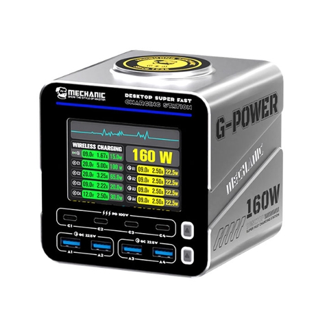 Trạm Củ Sạc Điện Thoại Mechanic G-POWER QC4.0 160W 11x11x11CM 600G