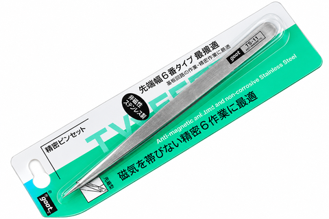 Nhíp Kẹp Linh Kiện Gooi Trắng - Loại Cong TS-11