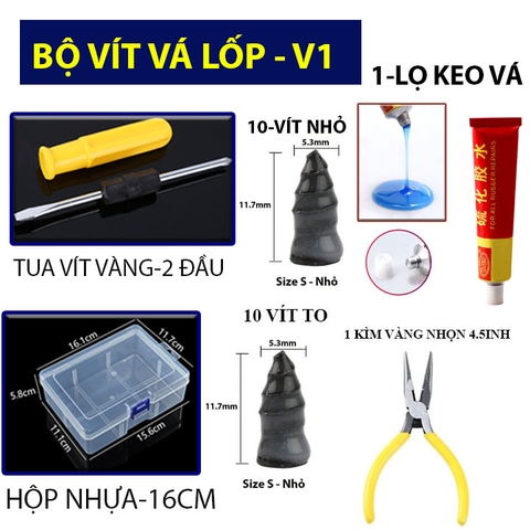 Bộ Vít Vá V1 -Vít Vá Săm Lốp Ô Tô Xe Máy Khẩn Cấp