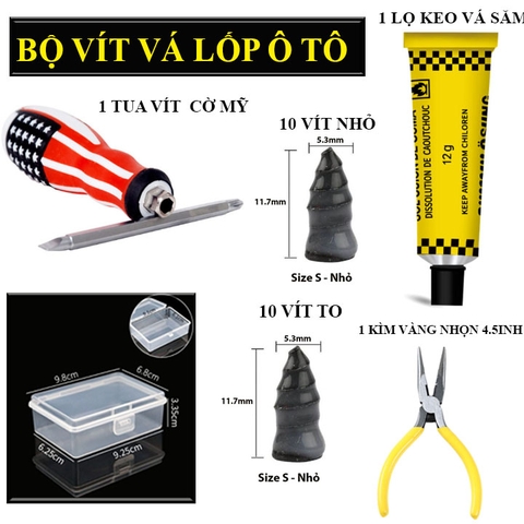 Bộ 6 Món-Vít Vá Să Lốp Ô Tô Xe Máy Khẩn Cấp
