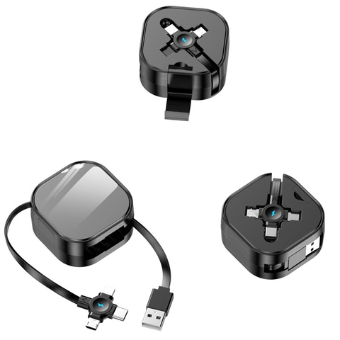 Cáp Sạc Điện Thoại Cuộn Rút MR 5A Truyền Dữ Liệu Kiêm Giá Đỡ Dài 120CM Nặng 70G