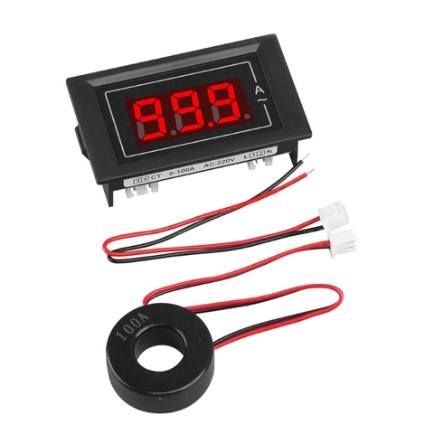 Vôn Kế Đo Dòng D85 100A 220V Hiển Thị Led Số Kèm Điện Trở Shunt 16x42x69MM