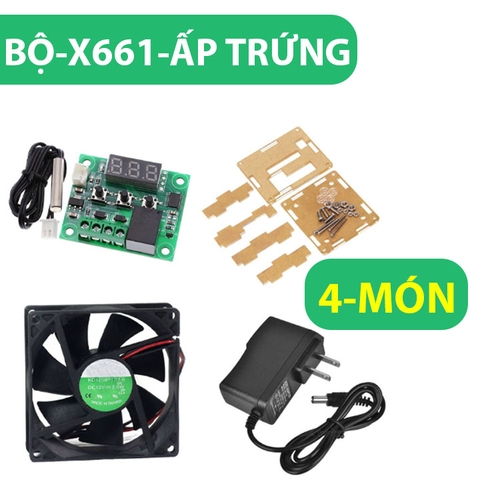 Bộ X661 Máy Ấp Trứng 4 Món Quạt Tản Nhiệt 6x6x1Cm Điện Áp 12VDC