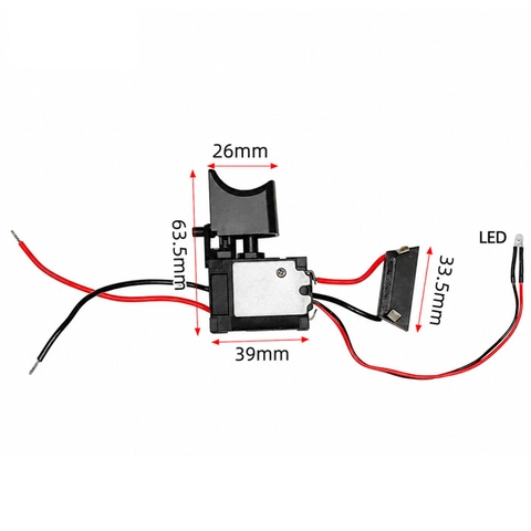 Công Tắc Cò Máy Khoan Điện Có Điều Tốc - Công Tắc Đảo Chiều Kèm Đèn LED - Thay Thế Máy Khoan Cầm Tay