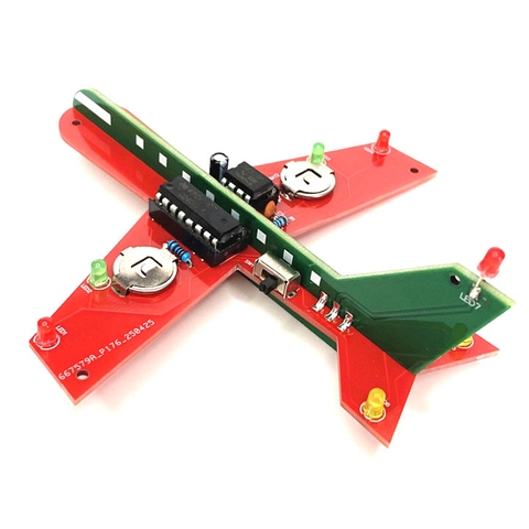 Kit Lắp Ráp Máy Bay Điện Tử LED Nhấp Nháy DIY Bộ Học Tập Điện Tử STEM