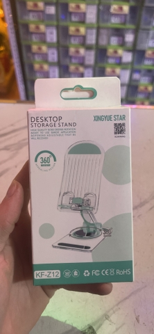 Chân giá đỡ điện thoại máy tính bảng KF-Z12 gấp gọn để bàn xoay 360 độ chất liêu nhựa acrylic cứng chắc
