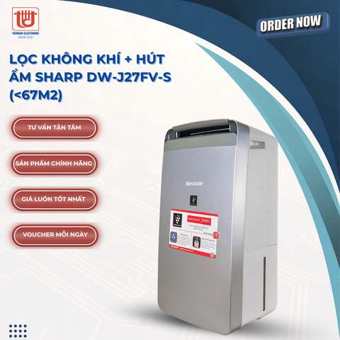 Sharp Máy lọc không khí và hút ẩm DW-J27FV-S (67m2)
