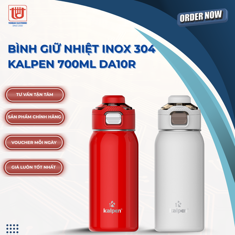 Kalpen Bình giữ Nhiệt inox 304 DA10 ( Đỏ - Trắng ) - Dung tích 700ml
