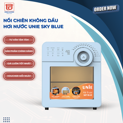Unie Nồi Chiên Không Dầu Hơi Nước Sky Blue - Dung tích 14.5L