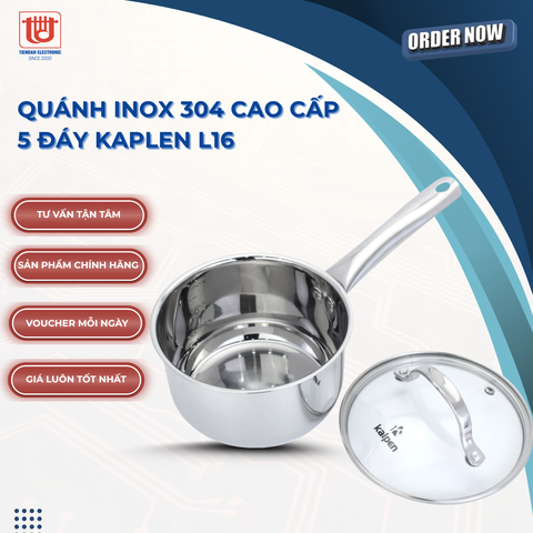 Kalpen Quánh inox 304 cao cấp 5 đáy L16 - Size 16cm