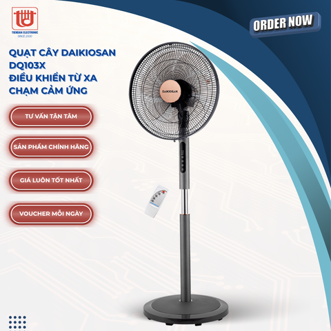 Daikiosan Quạt Cây DQ103X (Điều khiển từ xa - và chạm cảm ứng) - Công suất 80W