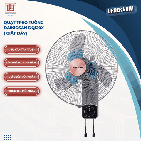 Daikiosan Quạt Treo Tường DQ120X ( giật dây) - Công suất 55W
